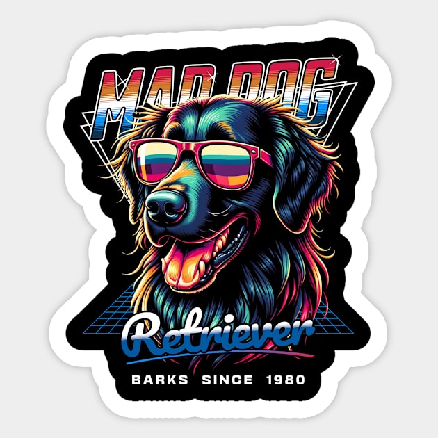 Mad Dog Retriever Dog Sticker by Miami Neon Designs